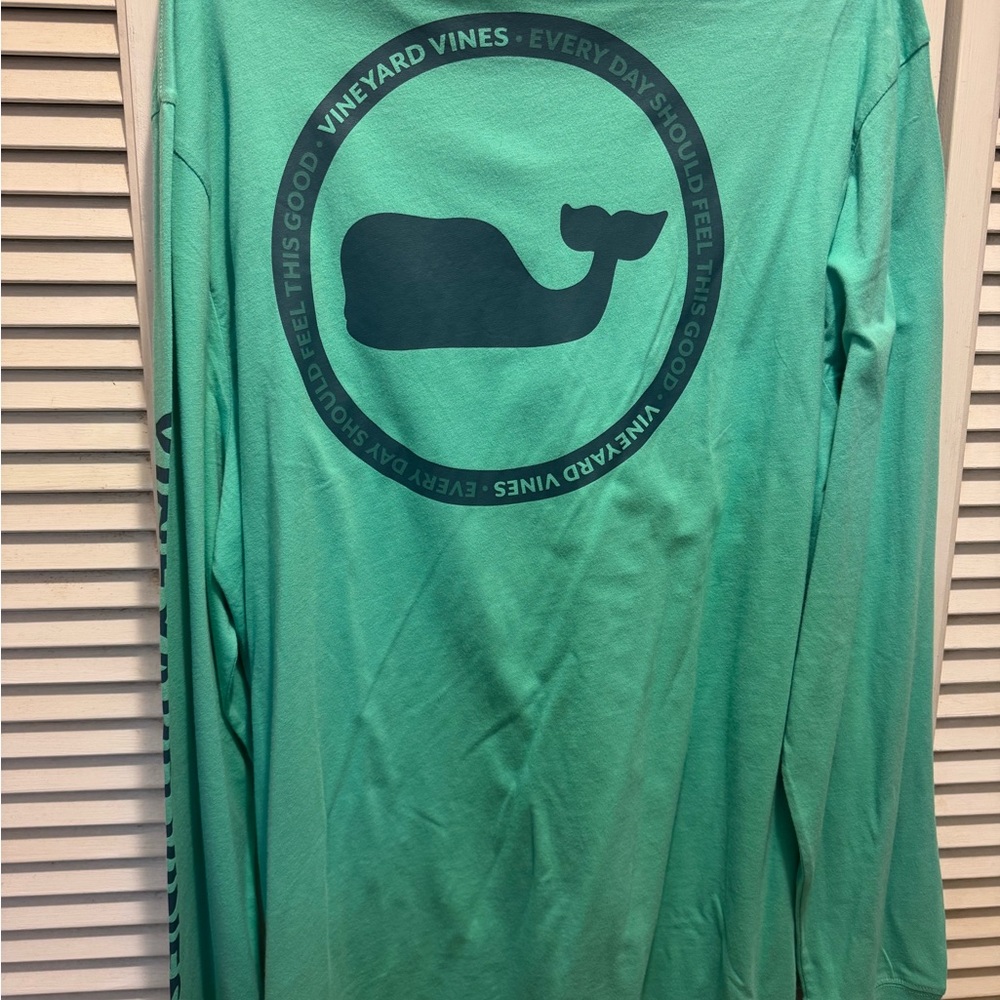Vineyard Vines Green Long Sleeve Tee - Cotton Crewneck